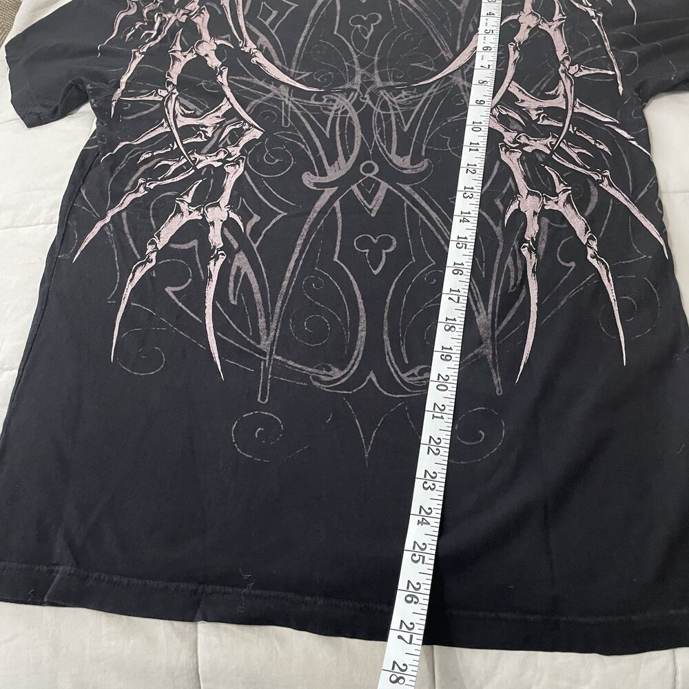 Affliction Skeleton T-Shirt Men M Medium Black Graphic Short Sleeve Cotton - Picture 6 of 7